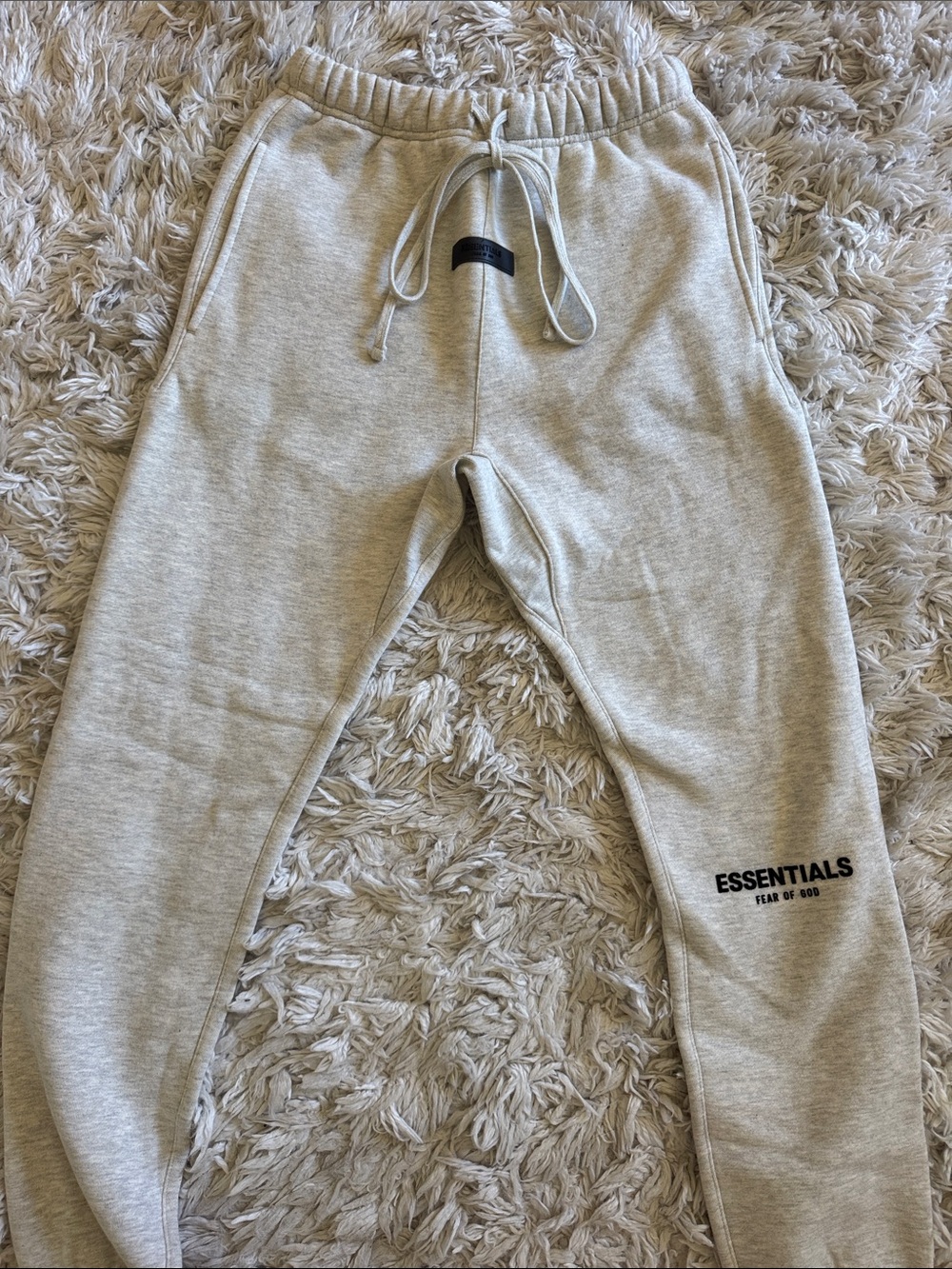 Essentials Light Gray Drawstring Jogger Sweatpants